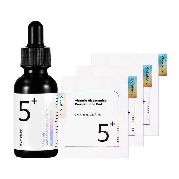 glutathione concentrate serum NUMBUZIN No.5 Glutathione Vitamin Concentrate Serum 30mL + 6 pads SET – Asian Secrets of Beauty (B2B)