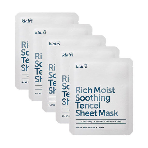 KLAIRS Rich Moist Soothing Tencel Sheet Mask 25mL * 5 PCS