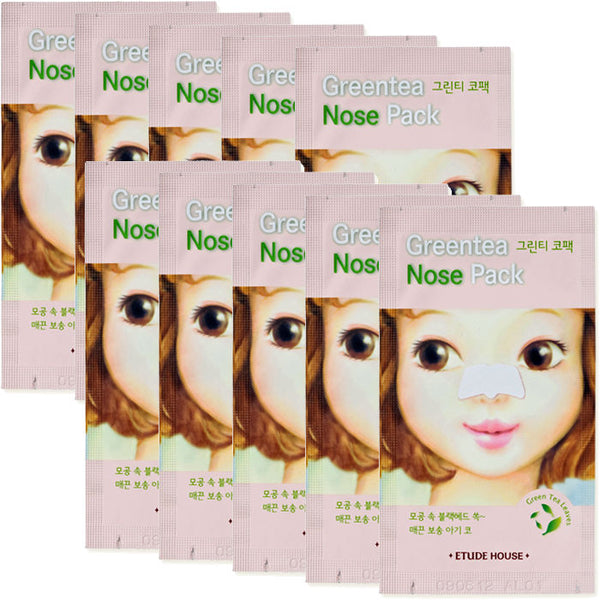 ETUDE HOUSE Green Tea Nose Pack * 10 PCS / Pore Strips